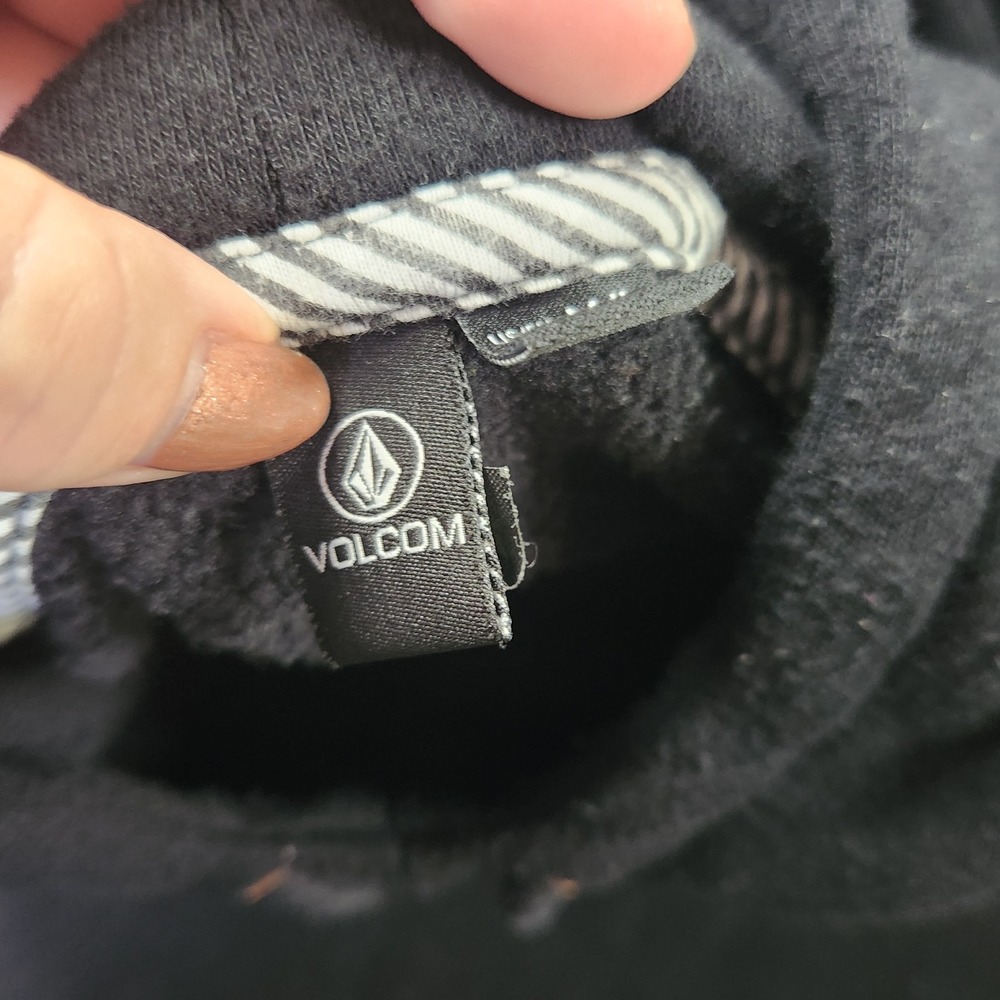 Volcom Lived In Lounge Black Hooded Fleece Sweatshirt Hoodie WOMEN'S M/L - Picture 6 of 9